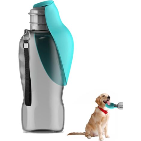 Botella de agua portátil para perros de 800 ml con bebedero, a prueba de fugas, ideal para pasear, hacer senderismo y actividades al aire libre. (1/5)