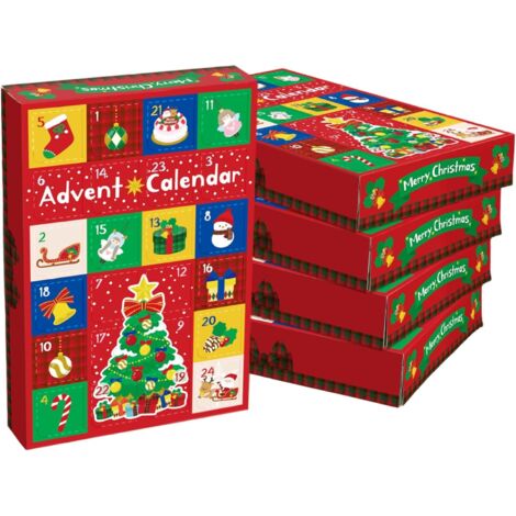Calendario de Adviento de Navidad 2025, 5 piezas, 24 días, calendario de Adviento en blanco para rellenar, cuenta atrás para Navidad para adultos y niños, 25,4 x 17,8 x 5 cm (1/5)