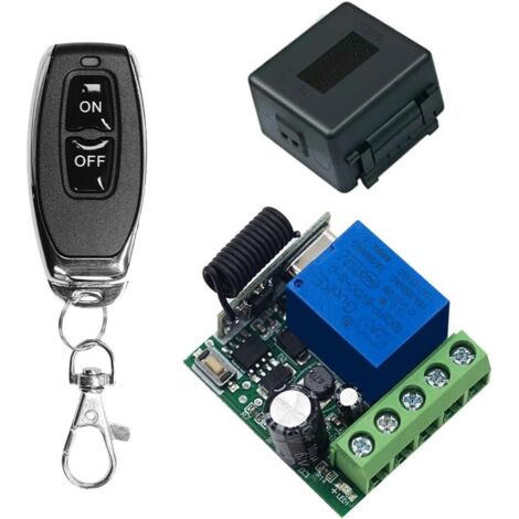 433Mhz DC 5V 6V 12V 24V 60V 1CH Wireless mando a distancia interruptor RF módulo receptor relé con 1 transmisor, para luces ON/OFF, puerta de puerta abierta (1/5)