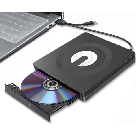 Grabadora DVD Externa, Grabadora de DVD/CD +/-RW, Unidad Externa USB 3.0 y Type-C, Dispositivo Lector de Tarjetas portátil Ultrafino Compatible con Windows 11/10/8/XP/Linux/MacOS