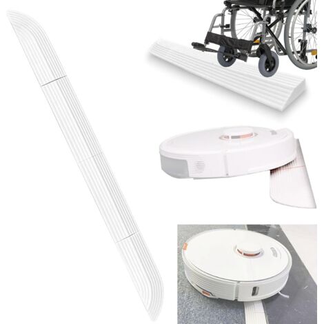 Accesorios de rampa de umbral aplicables para todos los robots, rampa de umbral de puerta para iRobot, para Ecovacs, para Dreame, para Xiaomi, para Roborock, rampa para silla de ruedas - Blanca (1/5)