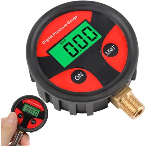 Manómetro de presión digital, medidor de presión de aire digital, neumático de pantalla de pantalla LCD, accesorios de automóviles compactos portátiles, hilo 1/8 npt, aire