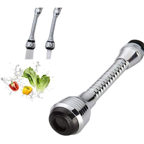 Grifo de agua giratorio, extensión de grifo para rociador de fregadero de cocina, extensión de grifo de cocina, filtro de extensión giratorio, aireador de grifo giratorio de 360°, para cocina y baño (1/5)