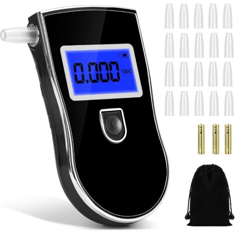Alcoholímetro electrónico, alcoholímetro con pantalla LED digital, alcoholímetro portátil con 20 boquillas y sensor de sensibilidad semiconductor. (1/5)