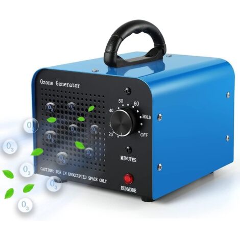 Generador de ozono de 60.000 mg/h, purificador de aire con temporizador, desodorizante doméstico, portátil para uso industrial, hotelero, oficina, hogar y garaje.