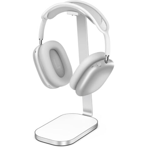 Soporte para auriculares, resistente, para AirPods Max, accesorio de escritorio para auriculares, fabricado en aluminio, ABS y silicona - Blanco (1/5)