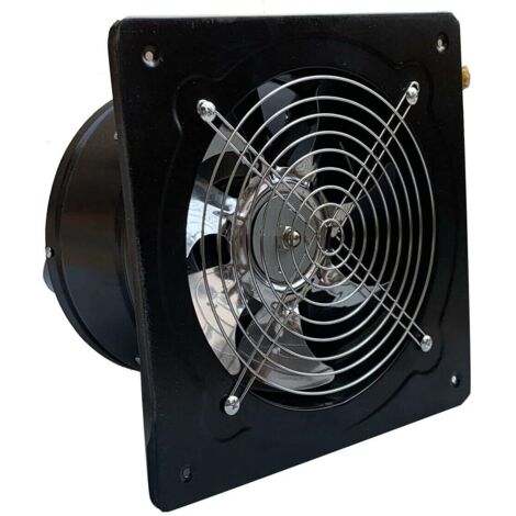 Ventilador axial de 80 W, 1250 m³/h, ventilador extractor de 200 mm, ventilador de metal industrial, para cocina y baño, para techo y pared, tamaño de placa: 250 x 250 mm (1/5)