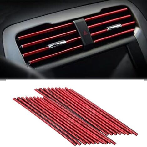 20 piezas de moldura de salida de ventilación de coche, moldura de PVC cromada, tira de moldura para ventilación de coche,rejillas de ventilación, decoración de coche, accesorios de decoración interio (1/5)