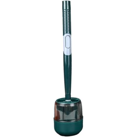 Cepillo para el Inodoro de Silicona, Cepillo para el baño de Silicona Colgante del hogar con dispensador de jabón, Limpieza sin Calle con Calle sin Salida (Verde)... (1/5)