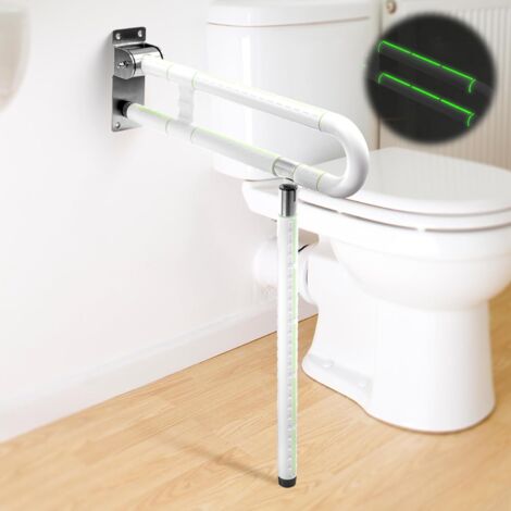 Barra Baño Minusválido,Agarrador Ducha Personas Mayores,barra antideslizante para el inodoro,Abatible Asa de Seguridad para Baño,Acero Inoxidable,Soporta Hasta 300 kg