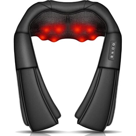 Masajeador Cervical y Espalda con Calor 3D, Masajeador Espalda Ideal para Aliviar el Dolor Muscular, Cuero SintéTico, Regalo para Mujeres y Hombres