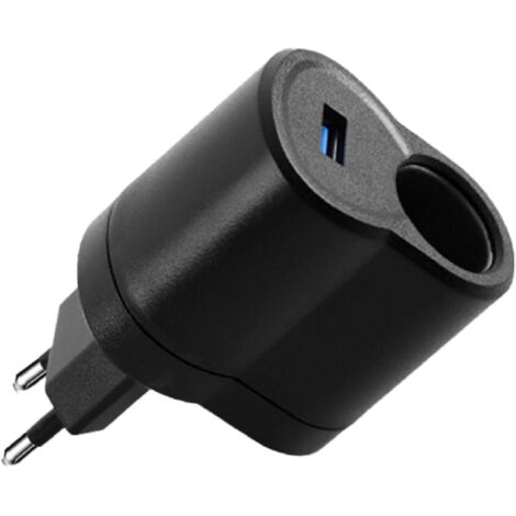 Transformador para encendedor de 220 V, 12 V/1 A CA/CC, adaptador de corriente con puerto USB, apto para smartphones, grabadoras, navegadores, reproductores MP3 y cámaras. (1/5)