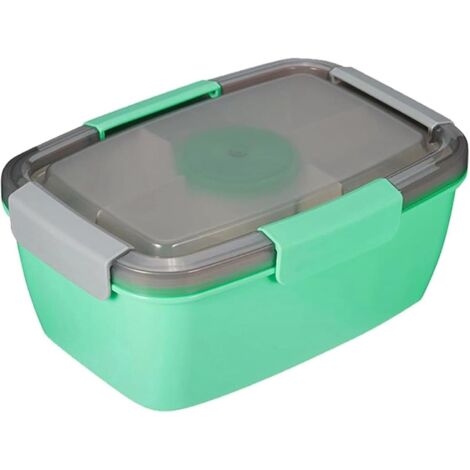 Lonchera con compartimentos divididos, 2000 ml, Bento Box, Lonchera con 5 compartimentos, Lonchera de 2 niveles con compartimentos divisores, para viajes, Pass (1/5)
