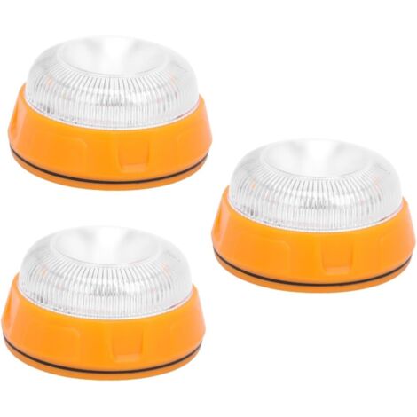 3 Luces De Advertencia Intermitentes Para Coche Inalámbricas De Techo LED Magnéticas De Emergencia Giratorias Abs Amarillas (1/5)