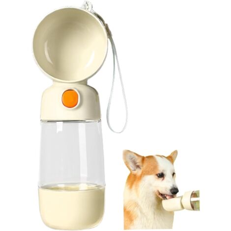 Botella de agua para perros, portátil, a prueba de fugas, con contenedor de comida para gatos, cachorros, viajes y senderismo. (1/5)
