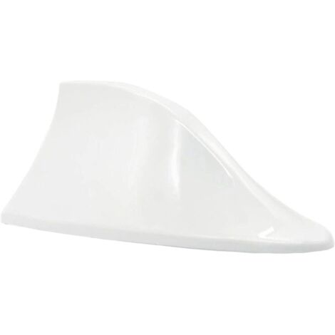 Antena universal de aleta de tiburón para coche - Antena de radio FM/AM con base adhesiva impermeable para coche, SUV, camión, furgoneta (blanca)