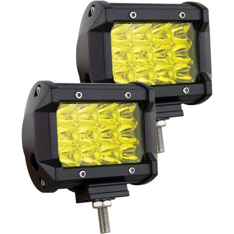 2pc 4'' 10cm 60W Focos Led Tractor Faros Led Trabajo 12V 24V Amarillo Ámbar Impermeable Faro de Led 6000K Faros de Niebla para Tractores Coche 4x4 Barco Off Road Camino ATV UTV SUV 4WD (1/5)