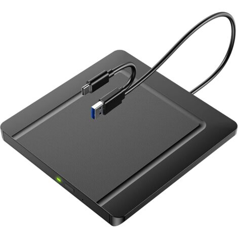 External CD DVD Drives, External CD DVD +/-RW Drive USB 3.0 CD Burner External Drive,DVD Reader Writer ROM Drive Compatible with Laptop Desktop Mac,Windows 11/10/8/7 (Ultra-Slim) (1/5)