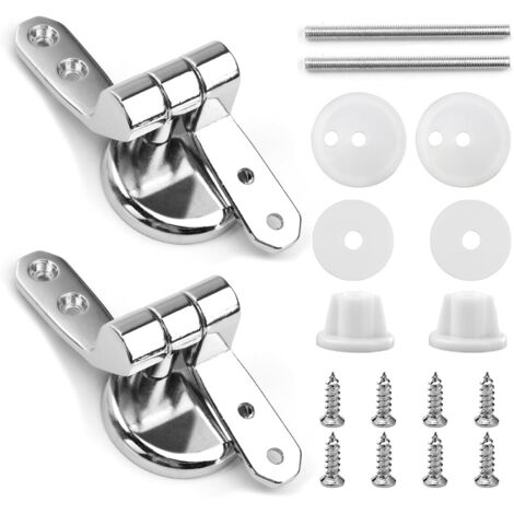 2 Piezas Bisagras Tapa WC Roca, Tornillo para Asiento de Inodoro para Reparar Partes de Tapa de Inodoro, Bisagra Tapa WC Universal con Tornillos de Aleación de Zinc