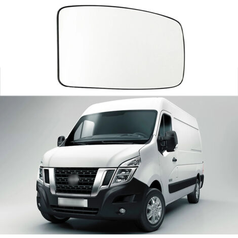 Reemplazo de vidrio de espejo retrovisor aplicable para Renault Master 2010-2021/Opel Movano 2010-2023/Nissan NV400 2010-2021 asférico calefaccionado con placa de respaldo de espejo exterior ajustable (1/4)