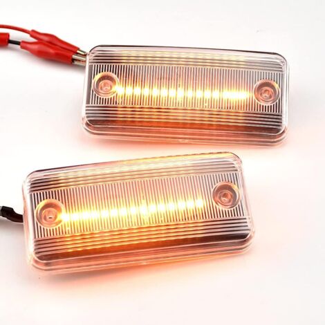 1 par de luces de marcador de guardabarros delantero, dinámico, LED lateral, compatible con Peu-geot Fi-at Du-cato, Ci-troen Re-lay Bo-xer Re-nault Vo-lvo Hom-bre, cristal blanco (1/5)