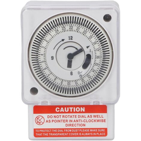 SL-189 Interruptor de Tiempo Mecánico, Temporizador Industrial, AC 220V Tipo de Reloj Interruptor de Tiempo de Temporizador, con Ciclo de 24 Horas e Intervalo de 15 Minutos (1/5)