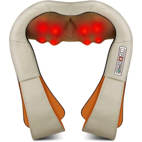 Masajeador con función de calor para hombros, espalda y cuello. Masajeador eléctrico con 3 velocidades ajustables para casa y oficina.