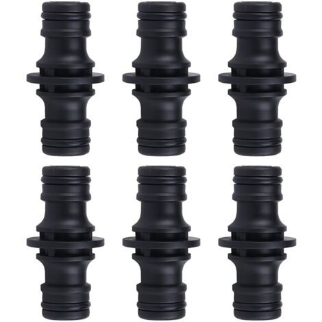 6 Piezas Acoplamiento de Manguera, 1/2 Pulgadas Doble Extensor Conector de Manguera Rápido de Jardín Plástico Acoplador de Dos Vías Conexión de Tubería de Agua para Jardín Casa Negro (1/5)