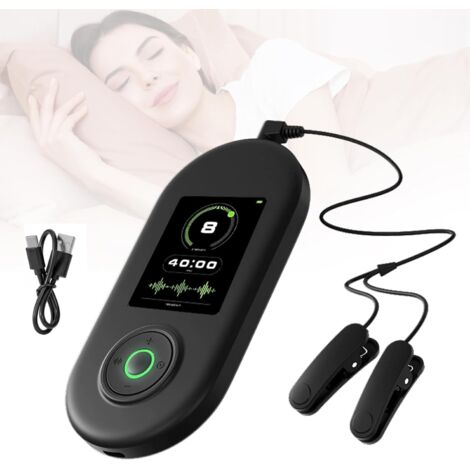 Dispositivo de Ayuda para Dormir, Dispositivo de Estimulación del Nervio Vago con Clips para Los Oídos Sosteniendo El Instrumento De Ayuda Para Dormir Con Carga USB Sueño Rápido y Profundo