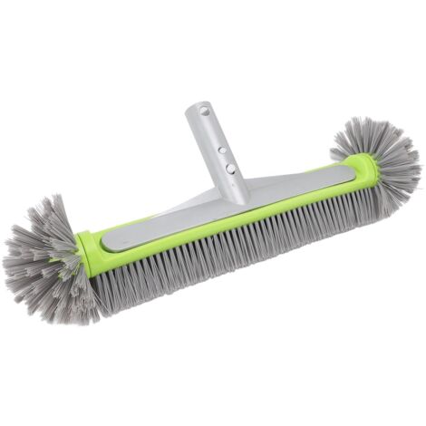 Cabezal de cepillo para piscina, marco de aluminio, 7 filas de cerdas de nailon, estructura reforzada, bordes redondeados suaves, ideal para piscinas estándar de 1-1/4 pulgadas. (1/5)