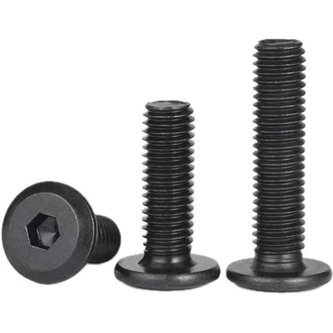 Tornillos de cabeza plana hexagonal, tornillos de cabeza hueca hexagonal, tornillos de cabeza cilíndrica Dacromet negro M8x16/20/25/30/40 mm, tornillos para máquina de acero inoxidable A2 V2A, rosca c