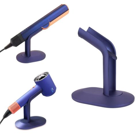 Soporte de almacenamiento para plancha de pelo Dyson Airstrait, de aleación de aluminio, compatible con accesorios para secador de pelo Dyson Supersonic HD16 (azul)