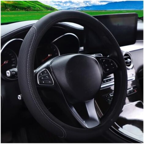 Funda Volante Coche Funda Universal para Volante 37-38cm PU con Relieve PU Transpirable Antideslizante Cubiertas Trenzadas para dirección Accesorios Interior de Coche