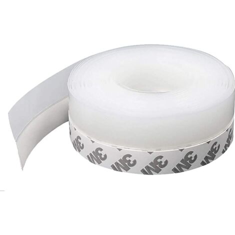 Burlete autoadhesivo para puerta, burlete de silicona para ventanas de vidrio, antirratones, hormigas, cucarachas, insectos, impermeable, resistente al viento, al polvo y al ruido (transparente, 25 mm