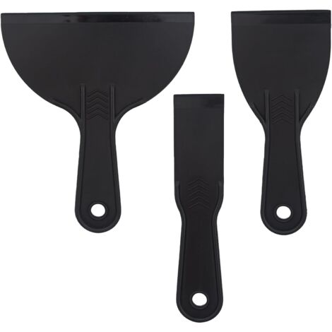 Juego de 3 espátulas de plástico, raspador de pintura de 1.5/3/6 pulgadas, espátula de plástico para masilla, herramienta para raspar pintura y quitar etiquetas, pegamento, pintura y adhesivos. (1/5)