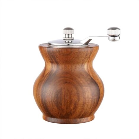 Molinillo de pimienta de madera con manivela y molienda ajustable disfrute de la mejor pimienta recién molida, sal marina y diversas especias. (1/5)