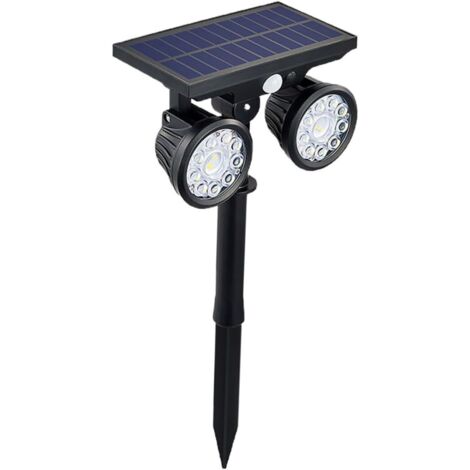 Lampe Solaire d'Extérieur à Détecteur de Mouvement Double Tête LED Allumage Automatique Lumière Blanche 1 Piece Étanche for Jardin Terrasse et Pelouse (1/5)
