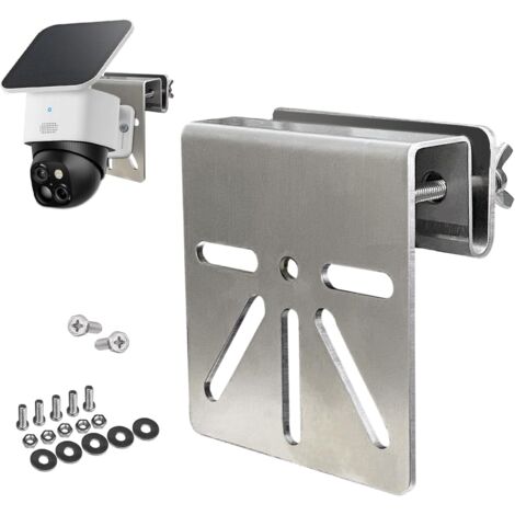Soporte de canalón de acero inoxidable para cámara de seguridad Eufy SoloCam S340, montaje solar, tornillos inoxidables, instalación sin taladro, compatible con IP PTZ