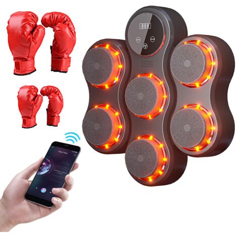 Máquina de boxeo musical, máquina de boxeo de pared, música con guantes, entrenamiento en casa, máquina de boxeo musical para niños y adultos