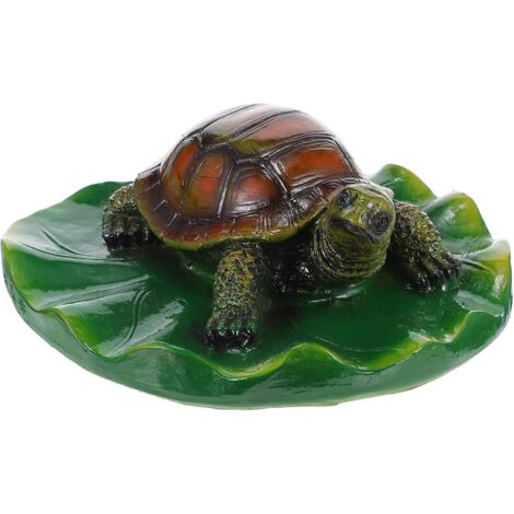 Tortuga flotante decorativa para estanque, hecha de resina. Decoración acuática realista para estanques y piscinas de jardín. Ligera y fácil de limpiar.