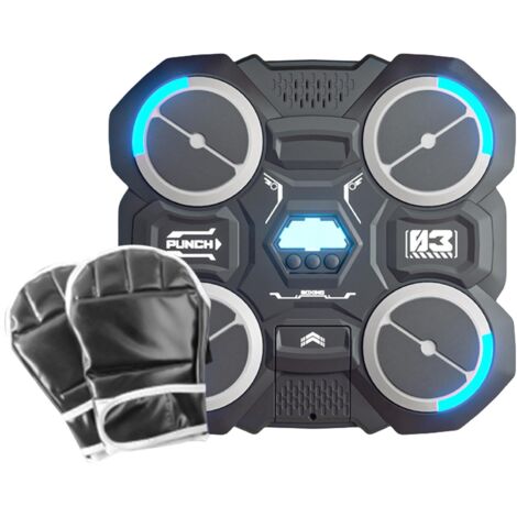 Máquina de boxeo musical inteligente - Dispositivo de boxeo para pared, Máquina de boxeo musical inteligente  Juego de boxeo luminoso con absorción de impactos y función inteligente de inactividad (1/5)