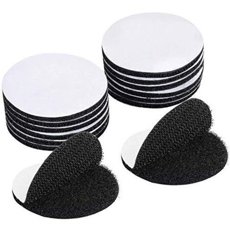 15 tiras autoadhesivas de doble cara negras antirrayaduras, adhesivo de doble cara extrafuerte, redondas (6 x 6 cm) (1/5)