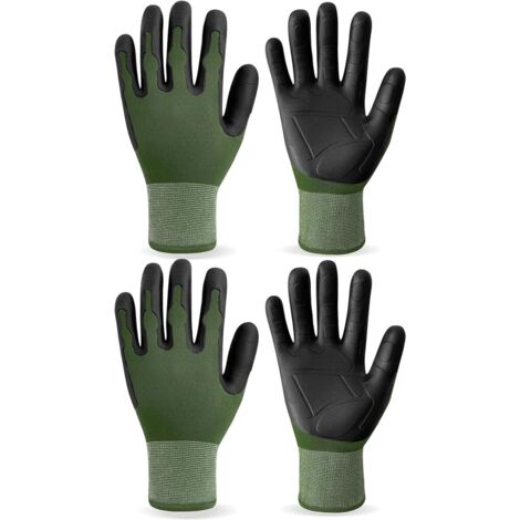 Guantes de jardinería para hombre y mujer, nuevos y duraderos, recubiertos de TPE para jardín, trabajos de protección en interiores y exteriores, 2 pares