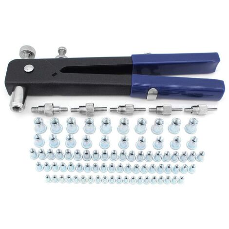 Kit de tuercas remachables roscadas, 86 piezas. Kit de remachadora de tuercas. Herramienta para pistola de remaches. Insertos roscados para roscas M3, M4, M5, M6 y M8. (1/5)
