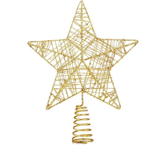Estrella dorada para la punta del árbol - Conector para árbol de Navidad (dorado) (1/5)