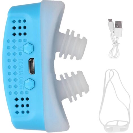 Dispositivo antirronquidos portátil, máquina eléctrica reciclable para aliviar los ronquidos para personas con ronquidos fuertes, duración de 4 a 6 horas (azul) (1/5)
