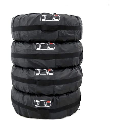 Juego de 4 bolsas impermeables para neumáticos de coche con asa - Protección de neumáticos - Compatible con neumáticos de coche de 13 a 17 pulgadas - Tejido Oxford 210D - Diámetro: 66 cm (1/5)