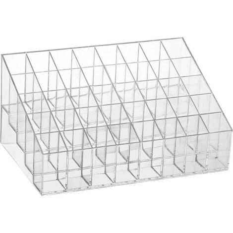 Caja de maquillaje con 40 compartimentos: organizador de acrílico transparente para lápiz labial, esmalte de uñas, perfume, crema y pinceles. (1/5)