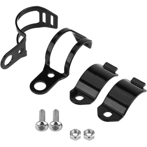 soportes de montaje para faros delanteros, ajustables para luces de giro de motocicleta, para horquilla delantera de 30-45 mm (negro) (1/5)