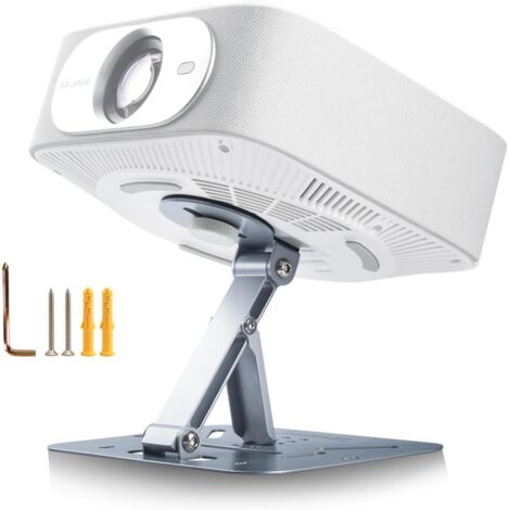 Soporte para proyector de escritorio, soporte plegable con tornillo de 6,35 mm, soporte de proyector ajustable 360° para hogar, oficina, estudio, compatible con la mayoría de los proyectores